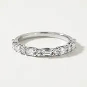 0.70ctw Round & Emerald Cut Alternating Band