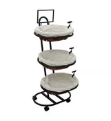 3-Tier Medium Floor Display with 3 Oval Willow Baskets (Cloth)