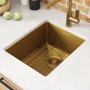 Ruvati 14-inch Matte Gold Stainless Steel Undermount Bar Prep Sink – RVH7114GG