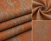 Ashoo Paisley Damask Rust Orange Grey Polyester Fabric