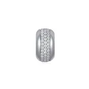 3 Row Diamond & Gold Edge Round Rondelle