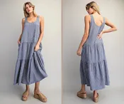Striped Sleeveless Maxi Dress