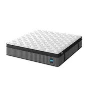 14" Hybrid Mattress, Memory Foam & Pocket Spring Bed, Cooling, Pressure Relief, Back & Hip Support - Gray / White - King