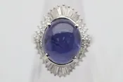 10.50 Carat Color-Change Star Sapphire Diamond Platinum Ring