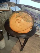 Vintage Replogle Heirloom Globe on Wood Tripod Stand Approx 16 in