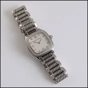 RDC13378 Authentic David Yurman Mother of Pearl Thoroughbred Diamond Cable Watch