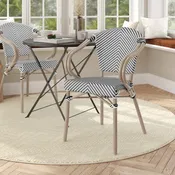 Marseille Outdoor Commercial Bistro Stacking Chair with Arms