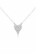 0.30 CT Petite Pave Elongated Heart Lab Grown Diamond Necklace – 14KT White Gold