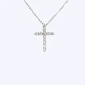 14K Gold Cross Diamond Necklace (SD)