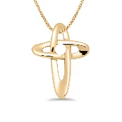 14K Gold Infinity Cross Pendant With Birthstones