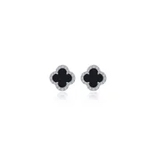 0.40 CTW Black Clover Halo Stud Earrings by Lafonn