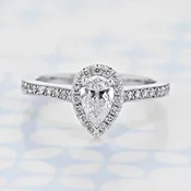 0.50 ct Pear Shape Earth Mined Diamond Halo Platinum Engagement Ring (2006251)