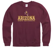 Arizona State University ASU Sparky & Bars crew-neck sweatshirt-Maroon