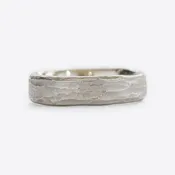 Ancient Redwood Bark Band in Platinum
