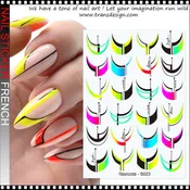 NAIL STICKER French, Colorful Abstract French Line #S023
