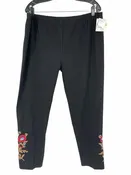 APRIL CORNELL Size 3X black Knit embroidered NWT Plus Pant