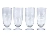 8 oz. Hand-Blown Stemmed Drinking Glass, 4 Styles