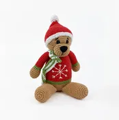 Christmas Teddy Bear – Handmade Organic Cotton Holiday Plush