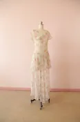 1930s floral organdy gown — How Sweet It Was Vintage