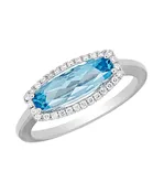 Blue Topaz and Diamond Ring