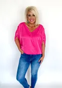 Hot Pink Satin Top