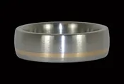 14k Gold Offset Inlay Titanium Ring
