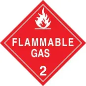 10.75" Flammable Gas Class 3 Truck Placard Hazmat Decal - DOT Compliant