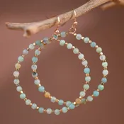 Acy Natural Stone Beaded Circle Drop Earrings