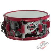 Birch Wood Shell Snare Drum by Griffin – 14″ x 6.5″ with Custom Graphic Wrap (Limited Edition)