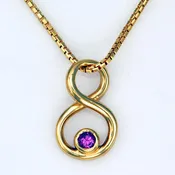 14kt Gold Sapphire Figure 8 Pendant