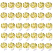 100 Pack Fairy Lights Battery Operated 7Ft 20 Led Waterproof Mini Firefly String Lights with Flexible Silver Wire for Wedding Centerpieces Mason Jar Craft Garlands Party Decorations