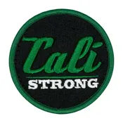 CALI Strong Black Green White Round 3D Hook-and-Loop Morale Patch