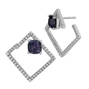 Alexandrite Earrings – Century, 14K White Gold, 6.0mm