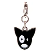 Black Silly Doggy Metal Enamel Charm