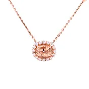 14K Rose Gold Morganite & Diamond Fashion Pendant