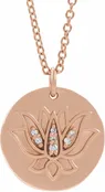14K Rose .025 CTW Diamond Lotus 16-18 Necklace