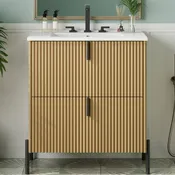 Aelioreira 30" Bathroom Vanity with Ceramic Sink and Soft Close Drawer Slides
