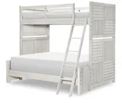 0833 Summer Camp LK Complete Twin Over Full Bunk Bed Stone Path Gray Finish