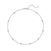 18" Simulated Blue Topaz Station Necklace by Lafonn