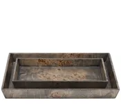 Bern Tray Set In Ash Gray Mappa Burl