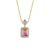 14K Gold Zircon Ametrine Pendant Necklace | TB1505