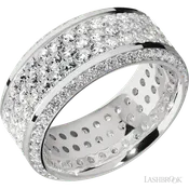 10 mm wide/High Bevel/14K White Gold band with a Bevel Eternity