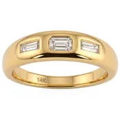 0.42ct 14K Yellow Gold Lab Grown Diamond Ring Size 6.5
