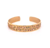 14k Marika Desert Gold Multi Colored Sapphire and Diamond Cuff Bracelet