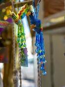 Azul Parrot Artisan Beaded Keychain &amp; Bag Charm | Mérida