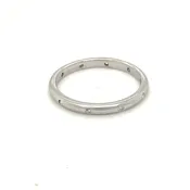 14Kt White Gold Burnished Round Diamonds Wedding Band — Joe Marche By the Sea