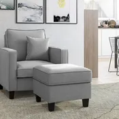 2 Piece Georgia Accent Chair with Ottoman Set