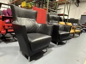 DeSede Switzerland Leather Lounge Arm Chairs 2 AVAILABLE — WANNASOFA