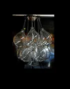 Blown Glass Clear Balloon Chandelier — Welcome to Santa Barbara Glassblowing Studio