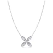 0.45CT T.W Round Shape Natural Diamond Flower Pendant
